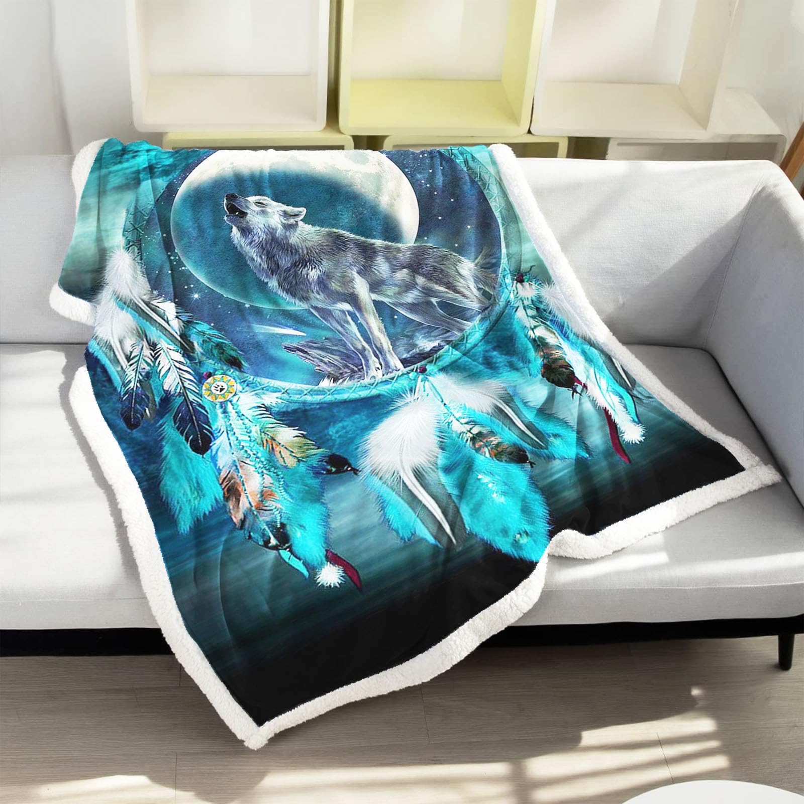 AOXHFNV Manta De Franela Con Diseño De Lobo 3D, 130 X 150 Cm, Manta De Forro Polar, Adecuada Para Cama O Sofá (lobo), Color Blanco Y Negro