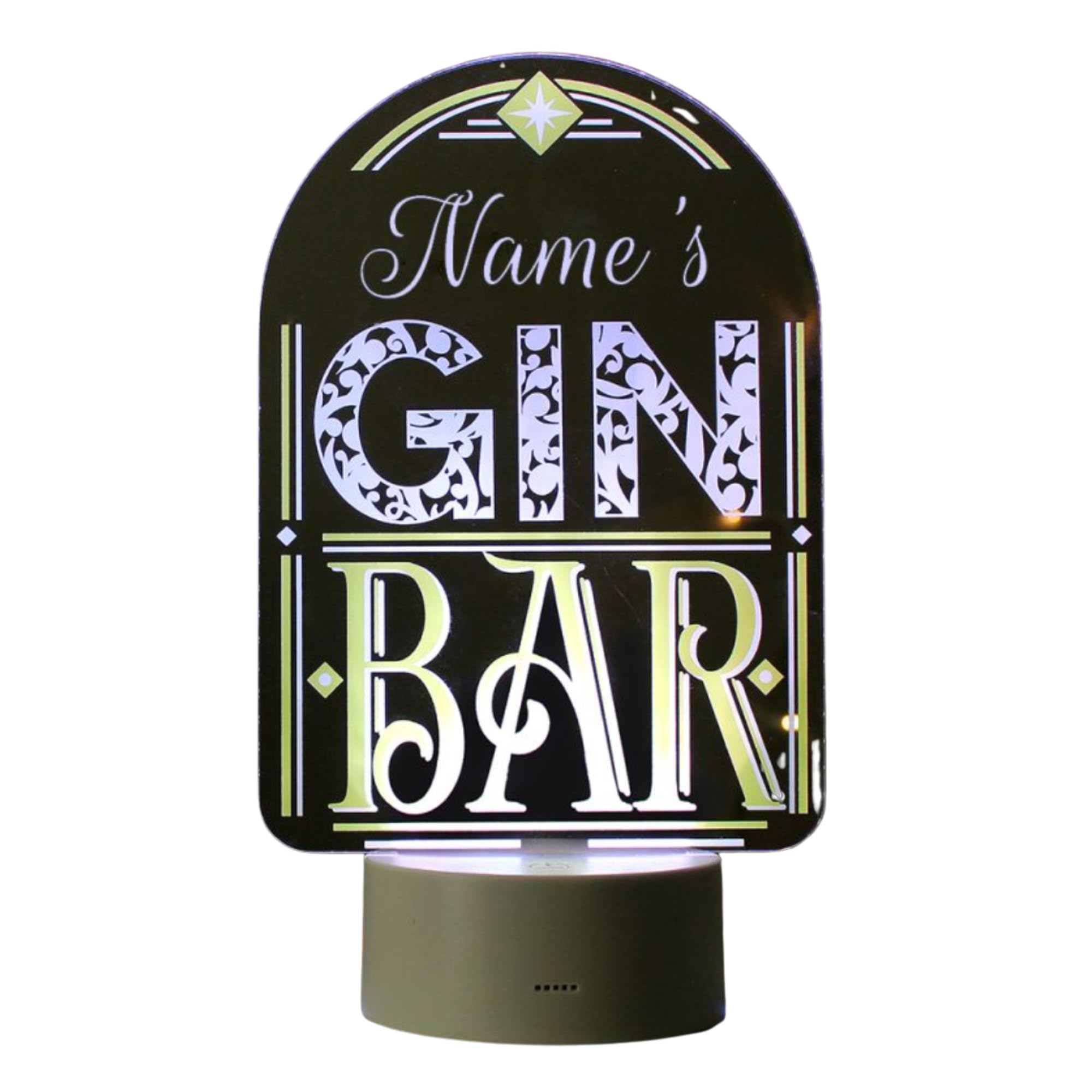 Personalised LED Colour Changing Gin Bar Sign