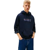 Tommy Jeans Uomo Felpa con Cappuccio Entry Play con Tasca a Marsupio