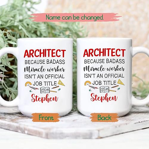 Miniatura 9 de Personalized I Speak 4 Languages English Profanity Sarcasm & Architecture Coffee Cup With Name, Customized Architect Architecture White Coffee Mug