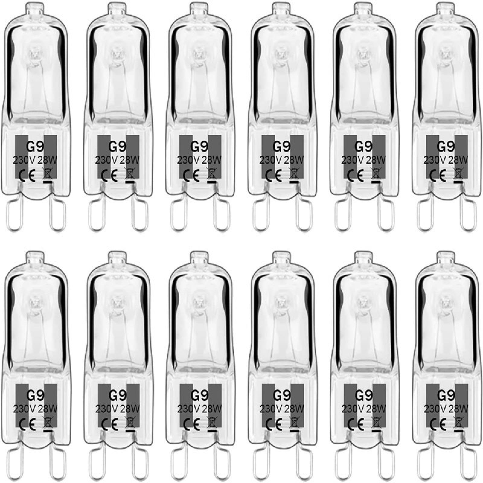 Hope lamps G9 220V 18W Halogen Beads Oven Bulb Table Lamp Wall Lamp Crystal Pin Bulb (12pcs) 33W warmwhite