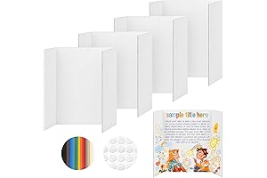 4 Pcs Mini Trifold Poster Boards for School Projects, Business Presentations