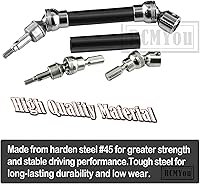 Vista 4 de Ejes CVD de eje de transmisión para 1/10 Big Rock V3 3S BLX 4x4 4WD, 4 piezas de actualización RC, ejes de transmisión delanteros y traseros