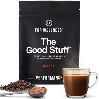 The Good Stuff | Mocha Coffee Booster | Healthy Coffee Creamer for Focus & Energy | Keto, Non-Dairy Creamer Powder with MCT Oil, Collagen & L-Theanine | 30 Servings