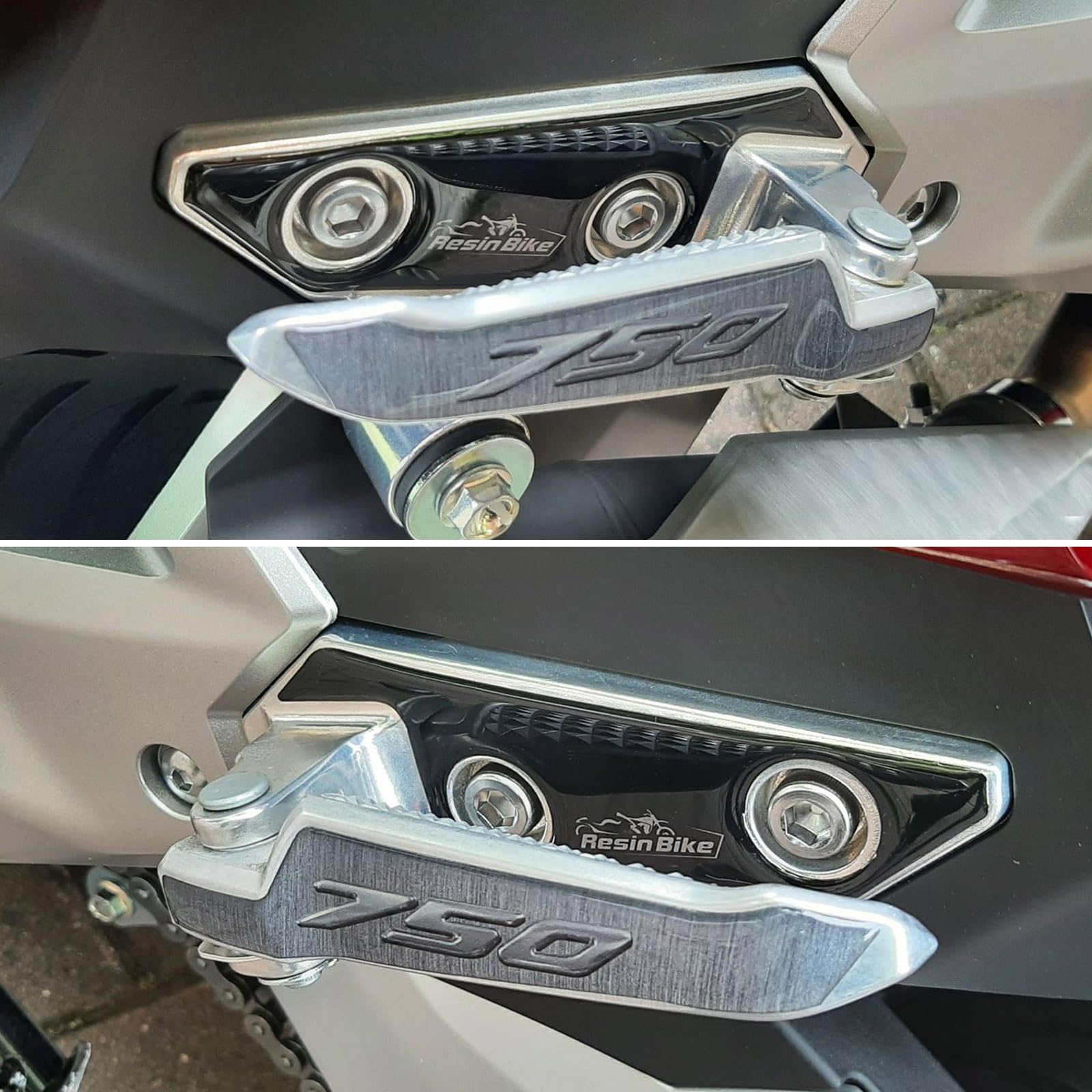 Resin Bike Adhesivos de Moto Compatibles con Honda Forza 750 2021-2026. Protector de Talón Contre Choques y Arañazos. Par de Pegatinas 3D Resinadas Talonera Moto Made in Italy