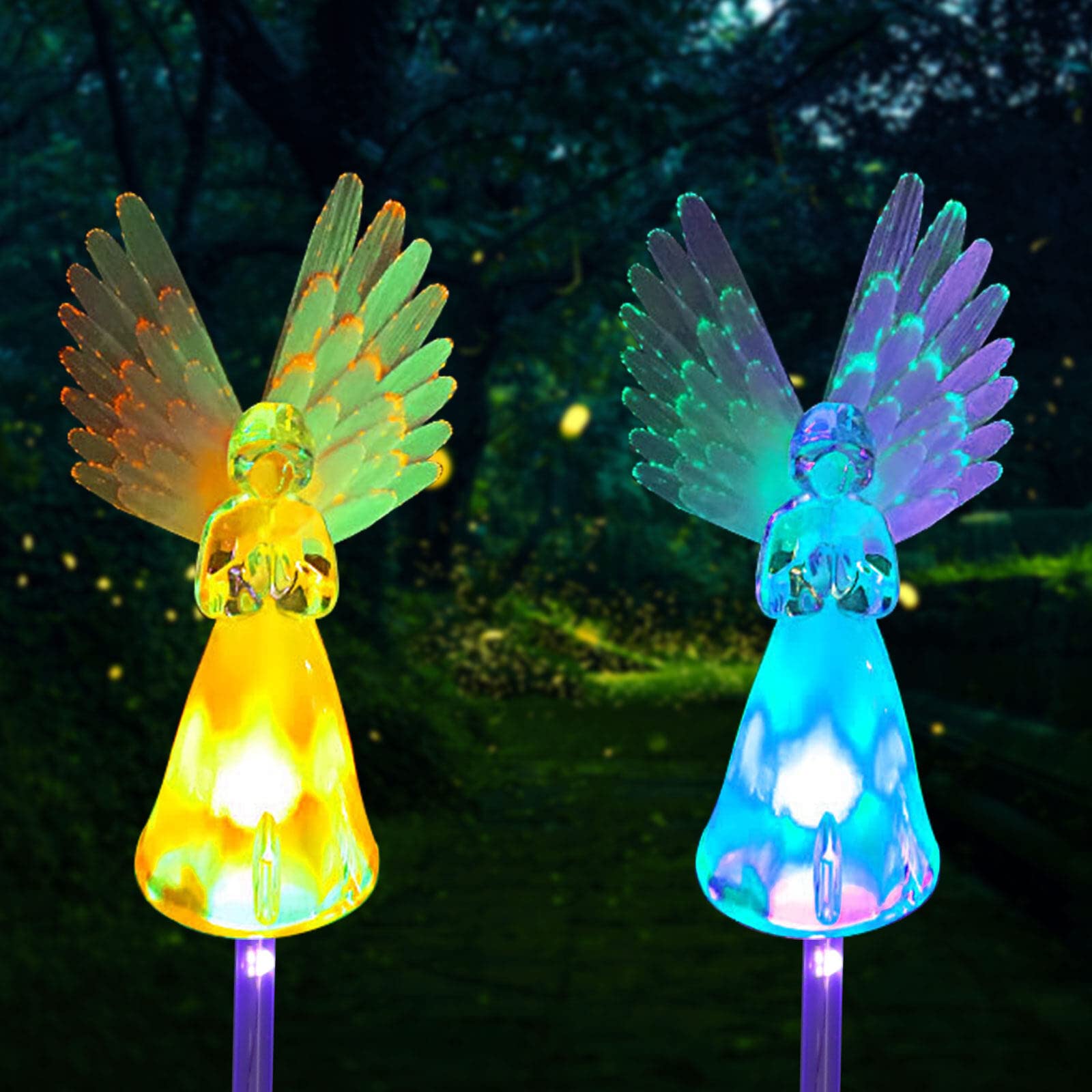 IOKUKI Solar Garden Statues Outdoor Décor,Angel Outdoor Statues with