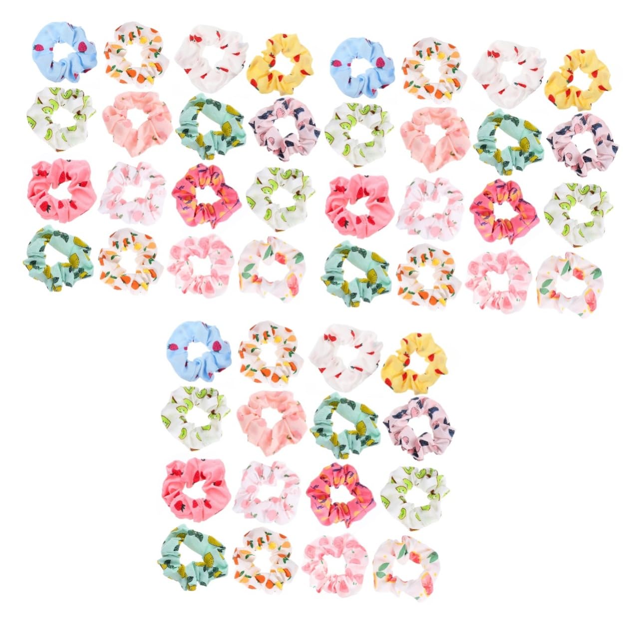 48 Piezas Anillo De Pelo De Salchicha De Frutas Accesorios Para El Cabello De Fresa Bandas Elásticas Para El Cabello Scrunchy Pelo De Gasa Accesorios Para El Cabello Infantil Tela FRCOLOR