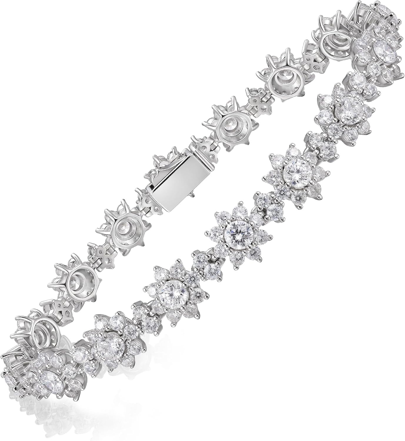 Simulated Emerald and 5A CZ Tennis Bracelet for Women, 2.22ct-10.45ct Birthstone Bracelet, Wedding Anniversary Valentines Birthday Gift, Length 5.9-7.5 Inch(15-19cm)
