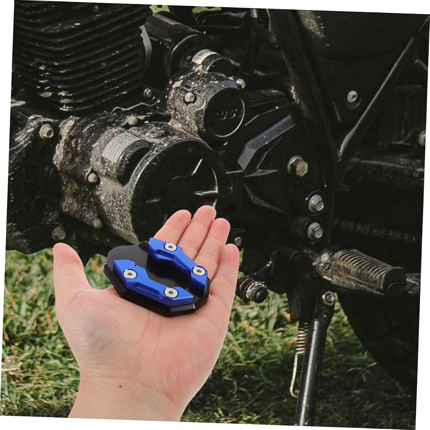 Alipis 2pcs Motorcycle Kickstand Pads Motorbike Side Stand Plate Replacement for Xmax