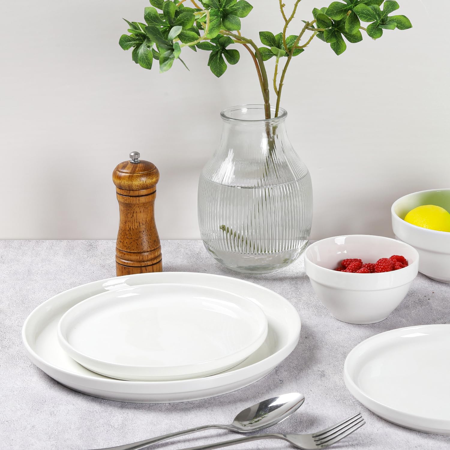 Little White Modern White Dishes Ceramic Plates Inch Porcelain