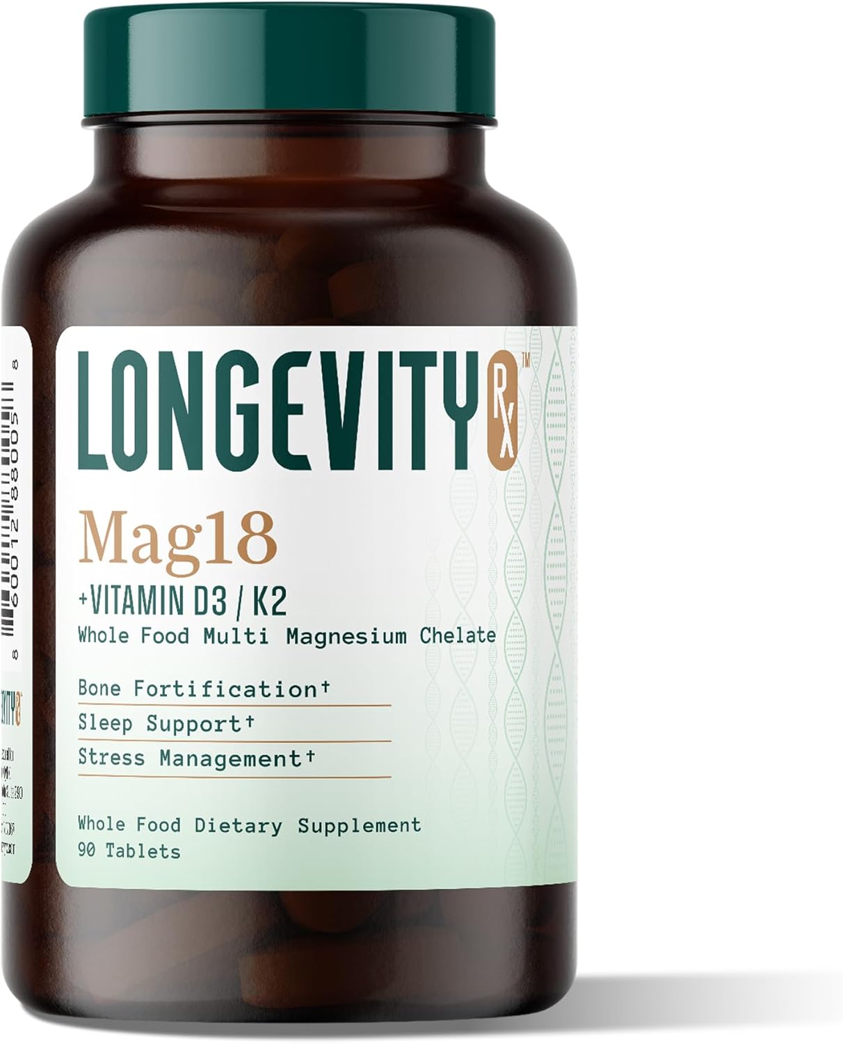 Mag18 Peptide-Bound Magnesium Complex with D3 & K2, Bone & Muscle Support, Mental Clarity, Sleep Aid
