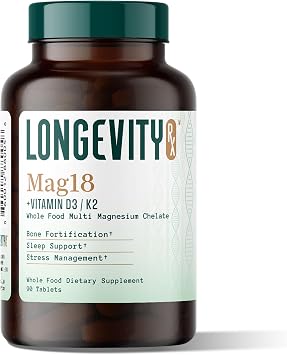 Mag18 Peptide-Bound Magnesium Complex with D3 & K2, Bone & Muscle Support, Mental Clarity, Sleep Aid