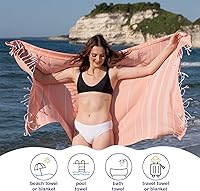 Vista 99 de Oversized Turkish Beach Towel 38’’x71’’ - Set of 2 100% Turkish Cotton Lightweight Sand Free Quick Dry Pool Towels Extra Large Bath Towels for