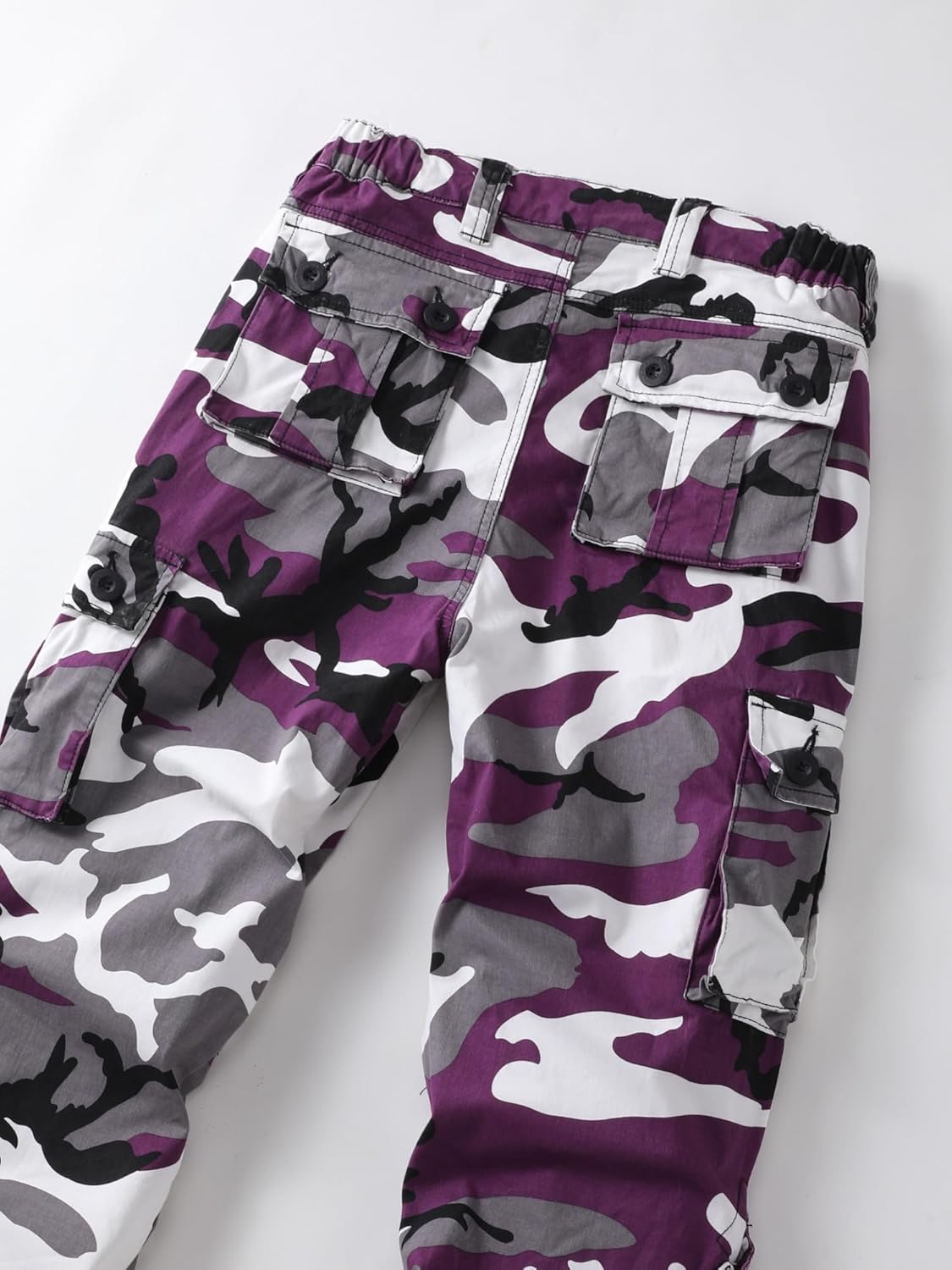 AKHlKING Women's Cargo Pants Work Camo Cotton Casual Combat Wild Outdoor Ripstop Trousers with 8 Pockets