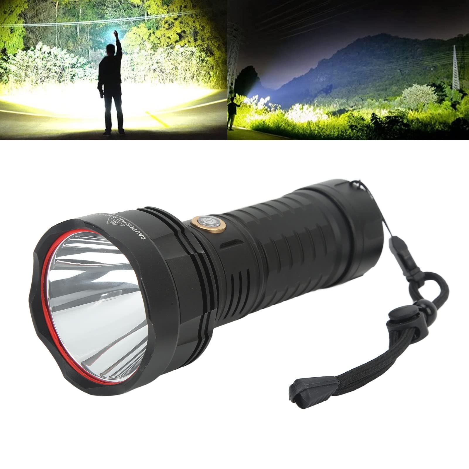 Latarka LED Super Jasna, Wodoodporna Latarka Z Możliwością ładowania Typu C, ładowanie Przez USB Z Przypomnieniem O Niskim Poziomie Naładowania Baterii, W Sytuacjach Awaryjnych Na Zewnątrz