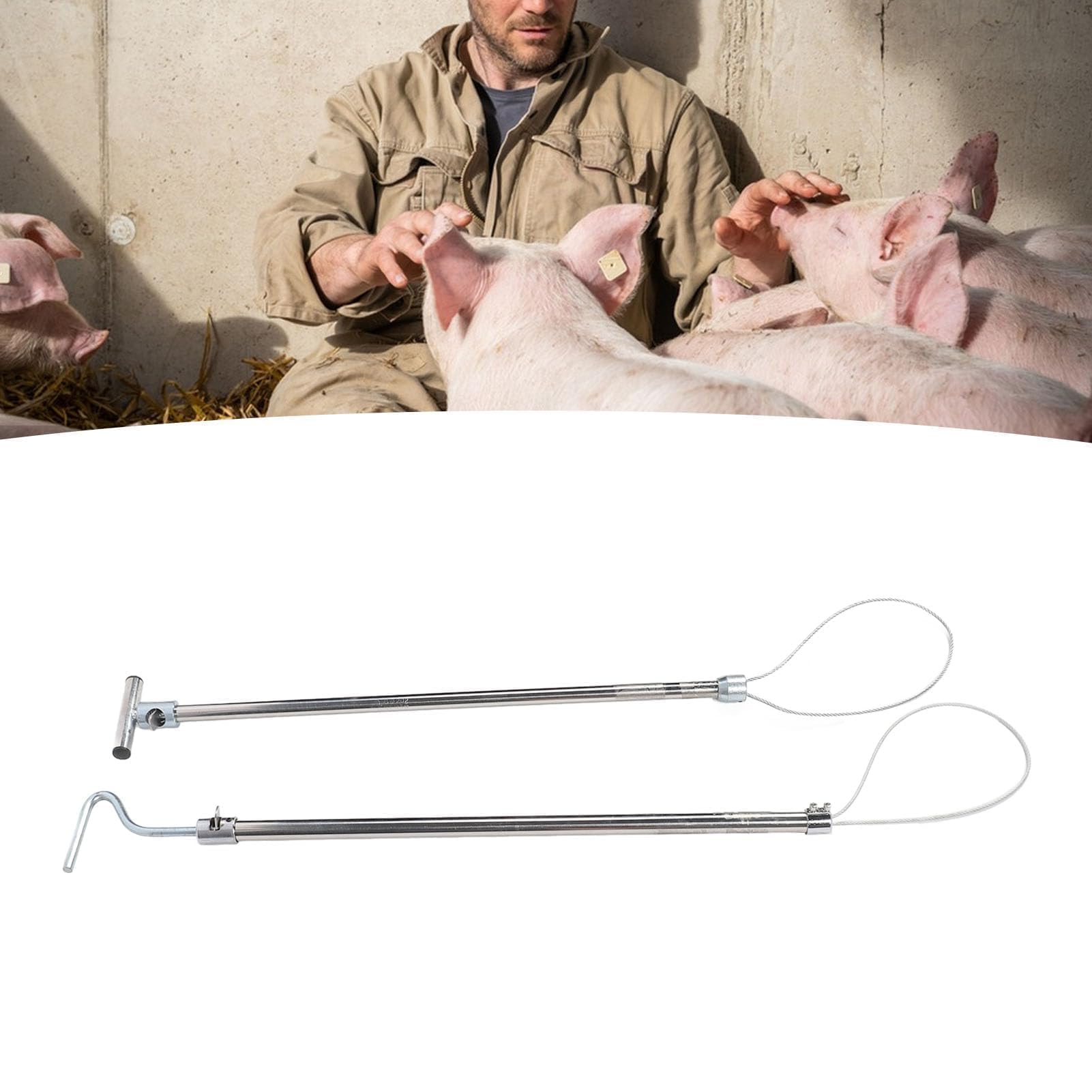 Tierkontrollstange, Fangstange für Hunde, Schlingenhalter, Werkzeug für Mittelgroße und Große Wildtiere, Hunde, Wildkatzen, Waschbären, Schweine, Kojote, Bulldogge, (Hakengriff