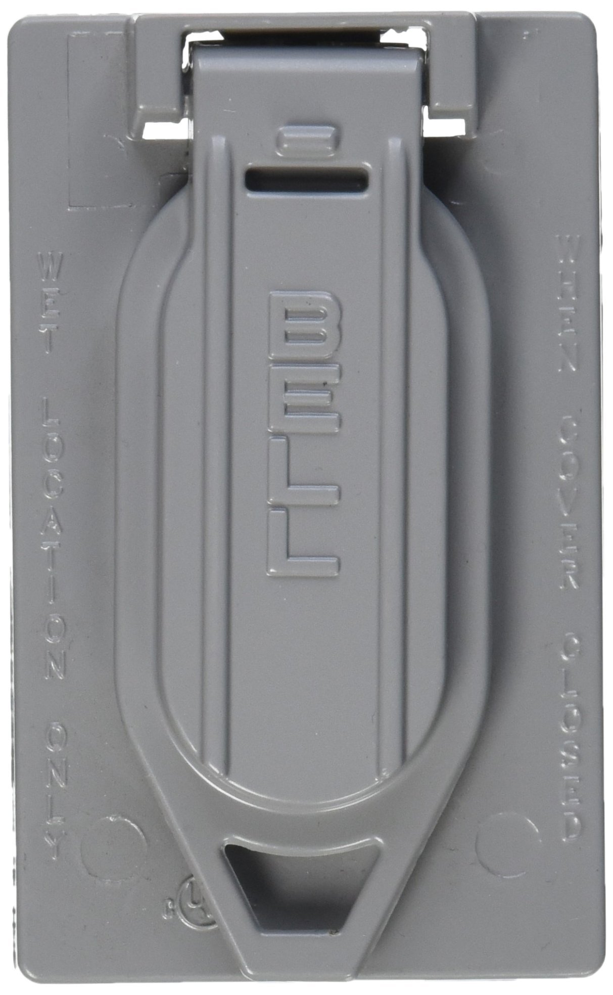 Bell Hub-Raco 5146-5 Weatherproof Device Cover, 4-9/16 in L X 2-13/16 in W, Gray, Metal, quot