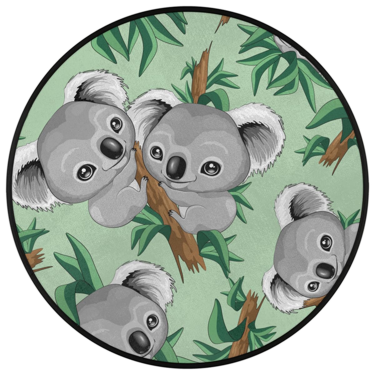 Generisch Runder Teppich 160 Cm - Waschbar, Rutschfest, Weicher Flanell Mit Cartoon-Muster