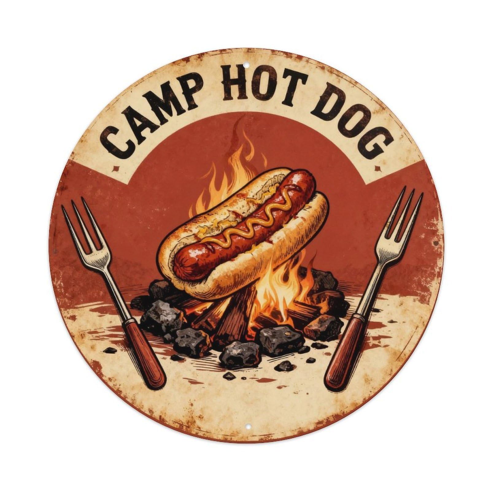 Camp Hot Dog Vintage Tin Sign Metal Tin Sign Plaque