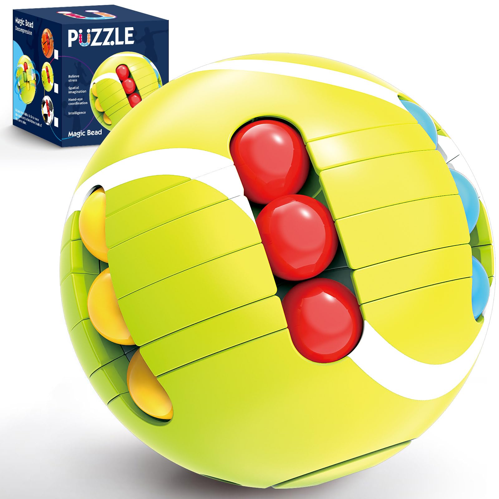 Zonopy Puzzle Spielzeug Sport Ball, 3D-Labyrinth Kugel Logikspiele und Denksportaufgaben-6,35CM Kleine Magiekugel Spielzeug Interaktives-Gehirntrainingsspielzeug zum Stressabbau