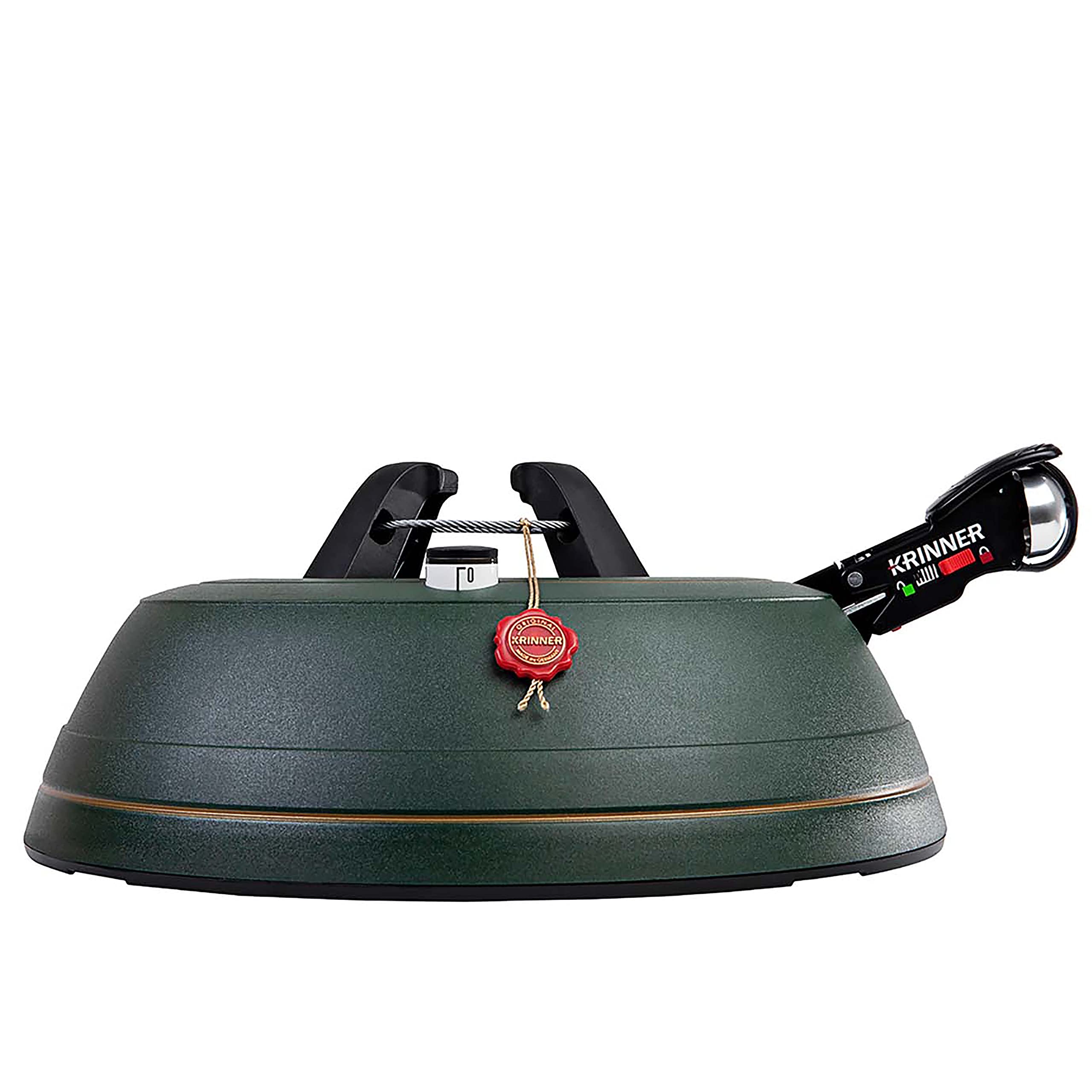KRINNER® Ultra Grip L Christbaumständer Weihnachtsbaumständer inkl. Einseiltechnik Fußpedal mit Sicherungsglocke und 3,7 Liter Wassertank für Baumhöhe bis 2,7m MADE IN GERMANY 94235