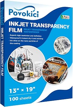 13 x 19 Inch Inkjet Transparency Film 100 Sheets for Silk Screen Printing Waterproof Milky Inkjet Plate Making Films US Stock