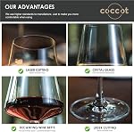 Coccot Ensemble de verres à vin 6,Verres à vin blanc cristal, Ensemble de verre à vin rouge, Verres de vin Long tige,Clear sans plomb Premium Blown Verre (18.5oz,6 boîte)