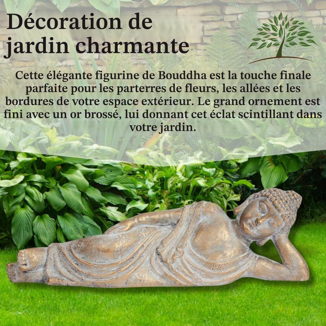 Garden Mile Grands Ornements de Bouddha Porte-Bonheur Inclinables pour la Maison et le Jardin - Décorations de Méditation Fung Shui Intérieures ou Extérieures