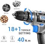 Power Drill Cordless: DEKO PRO Blue Cordless Drill 20V Electric Power Drill Set Tool for Women Drills Cordless with Battery and Charger Drill Driver 20 Volt Drill Driver Kit