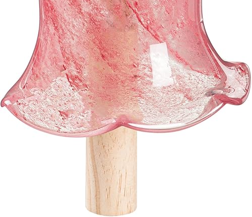 Miniatura 6 de Evergreen - Campana de viento colorida de cristal, color rosa, madera maciza, tono profundo natural, 7 pulgadas de alto, hermoso regalo para patio,