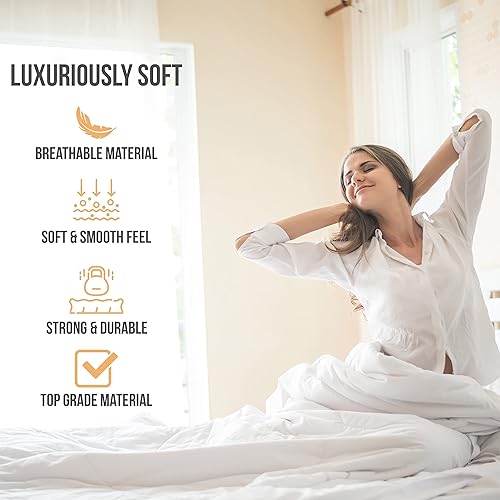 Miniatura 2 de Juego de sábanas prémium tamaño matrimonial, ropa de cama de hotel de lujo, sábanas refrescantes con correas elásticas en las esquinas, colchón de