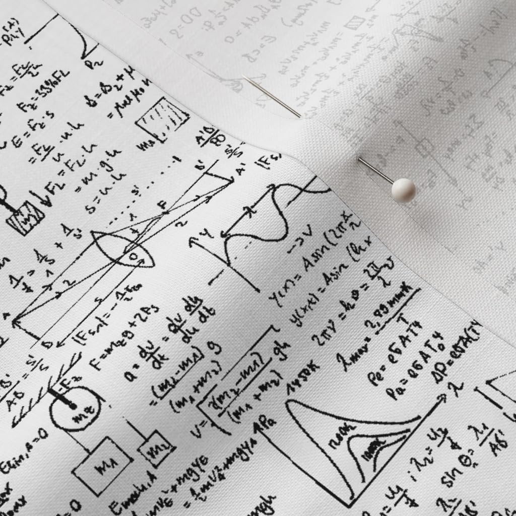 Spoonflower Fabric - Equations Geometry Math Mathematics Education Teacher Scientist Stem Printed on Petal Signature Cotton Fabric by The Yard - Sewing Quilting Apparel Crafts Decor