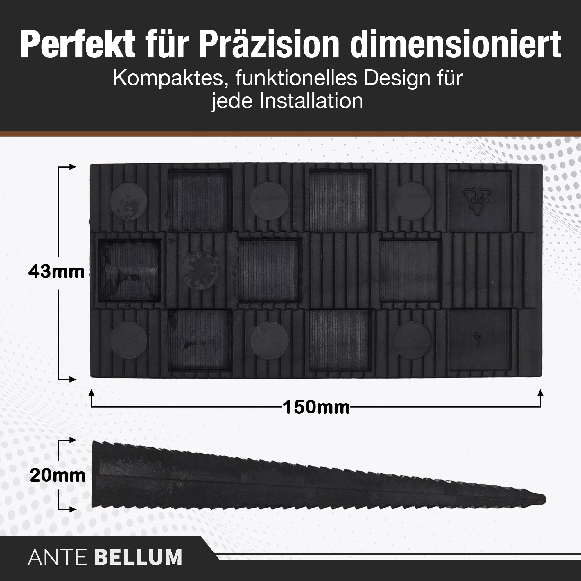 Ante Bellum 50 Stück Kunststoff-Abstandshalter – Montagekeile für Böden, Fenster und Türen, Kunststoffkeile zum Ausrichten und Montieren, geeignet für Bau- und Möbelmontagearbeiten