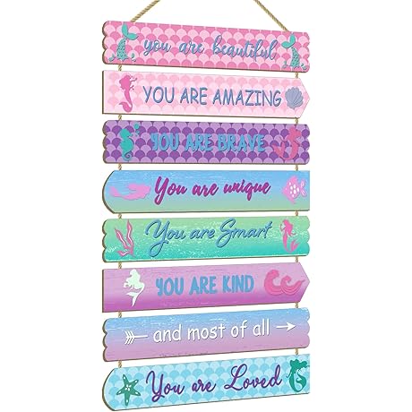 Mermaid Wall Decorations for Girls Room