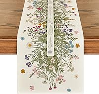 Artoid Mode Vintage Wildflowers Daisy Table Runner 13x72 Inch - Spring Floral Kitchen Dining Decor