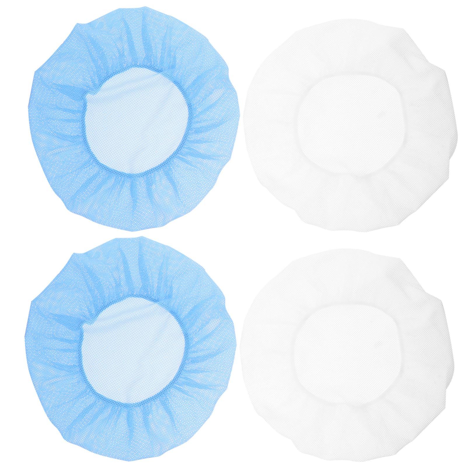 minkissy 4Pcs Breathable Mesh Chef Hat Cooking Caps for Kitchen Restaurant Hotel Use Static Food Service Headwear for Men Women Blue White