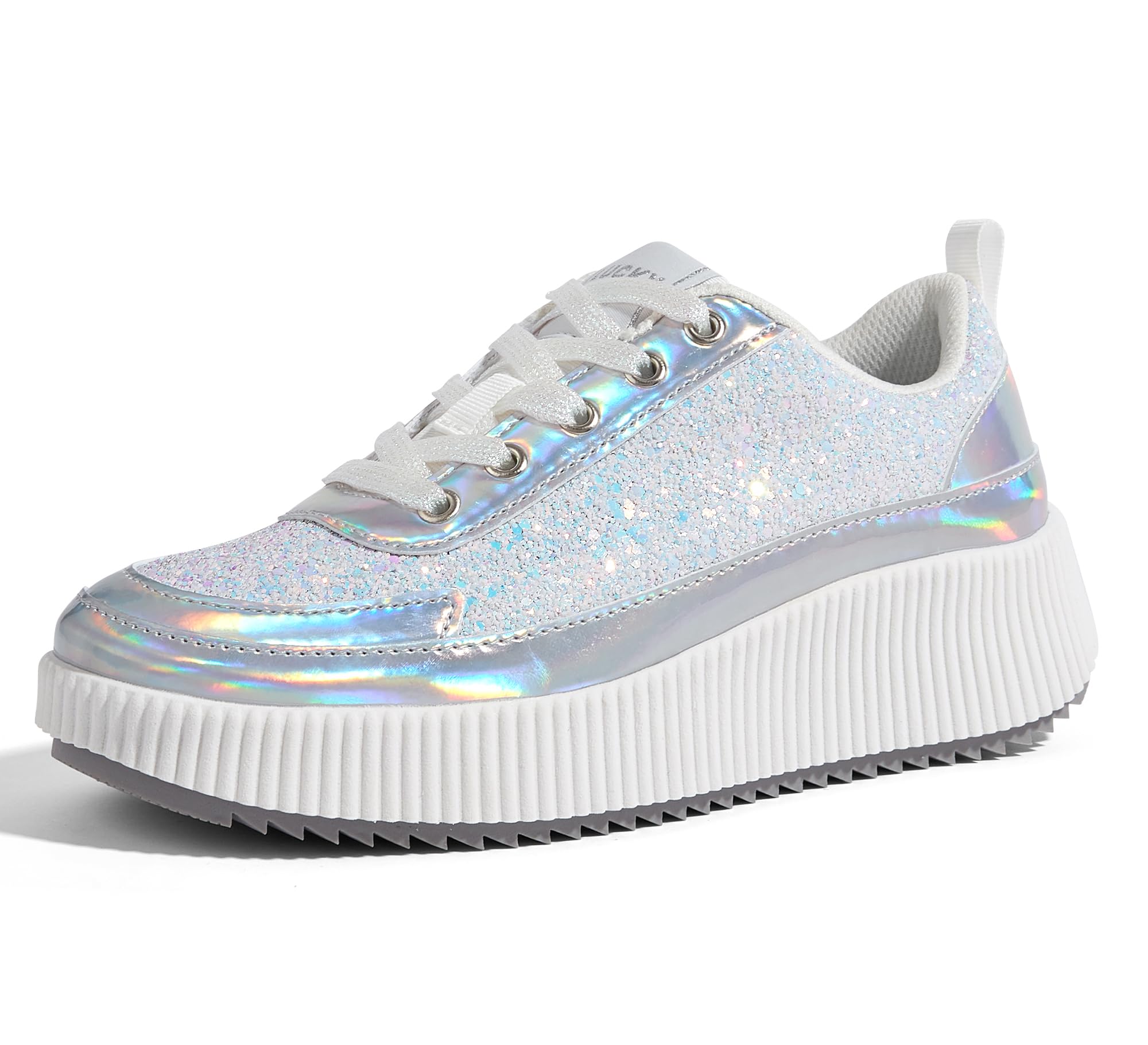 Lucky Step Womens Platform Sneakers Rhinestone Fashion Chunky