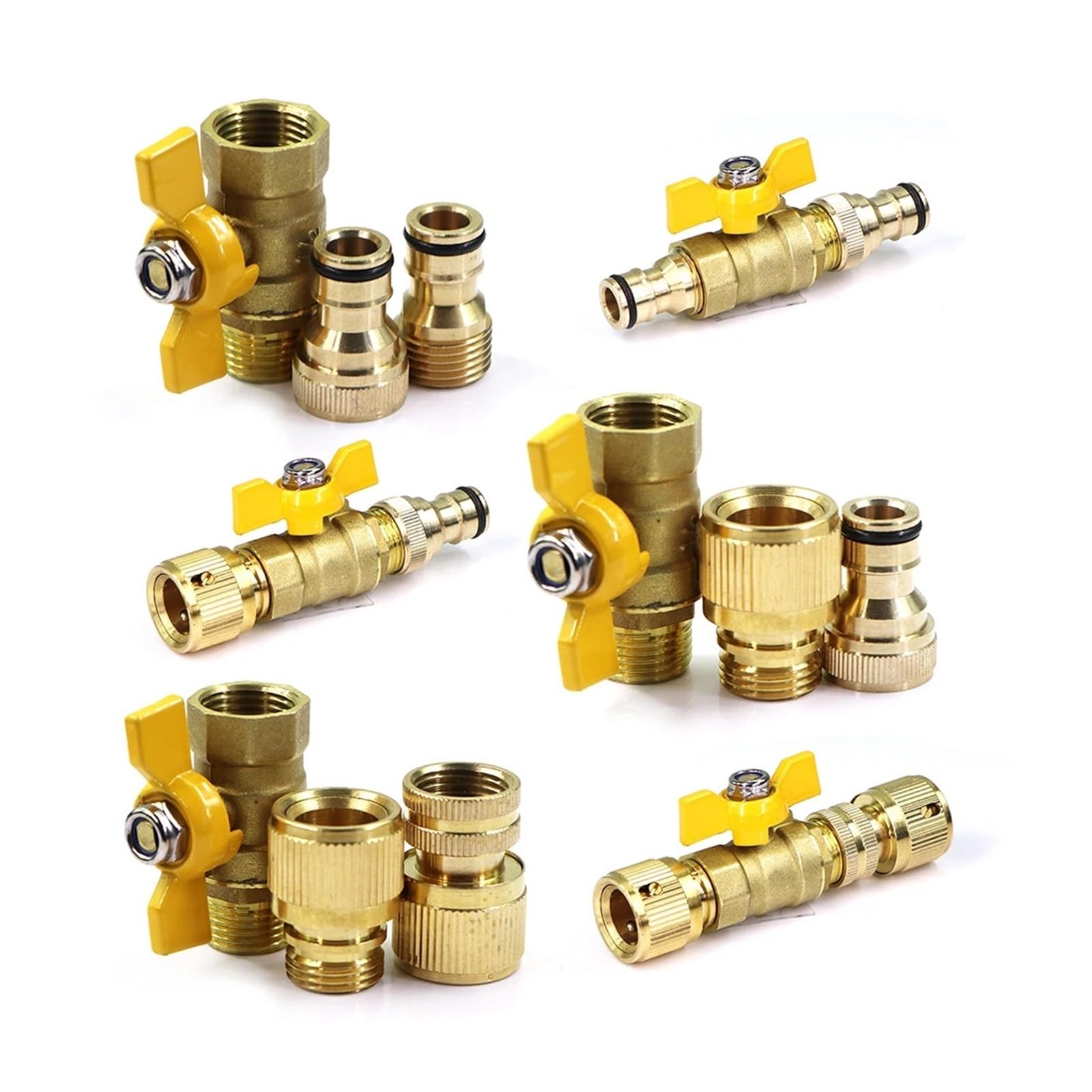 Adattatore for Tubo Flessibile a Sfera in Ottone da 16mm 1/2 "Connettore rapido for Tubi di irrigazione Giunto Extender Spegnimento Raccordo for Giardino(Male to Female)