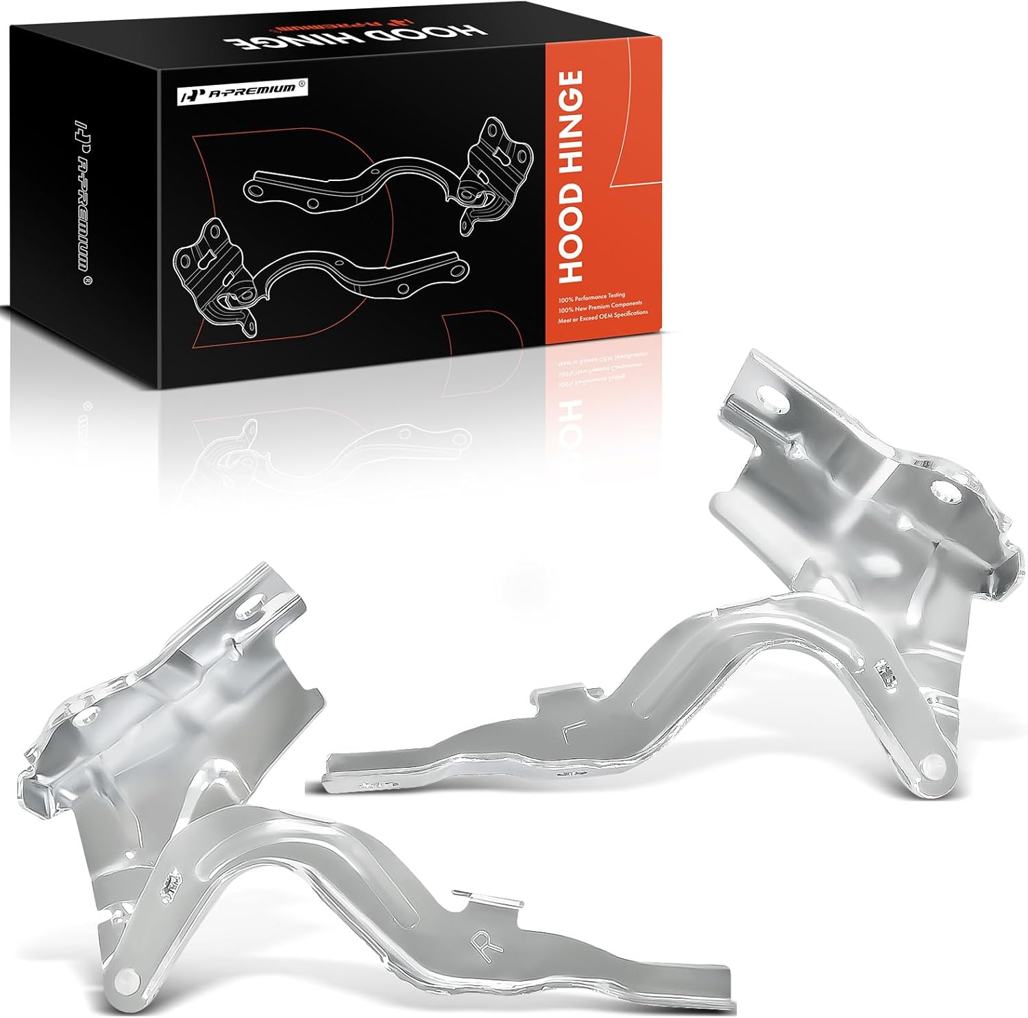 A-Premium Driver and Passenger Hood Hinges Compatible with Hyundai Santa Fe 2007-2012, Set of 2 Front Left and Right Side Hood Hinges, Replace# 791102B000, 791202B000