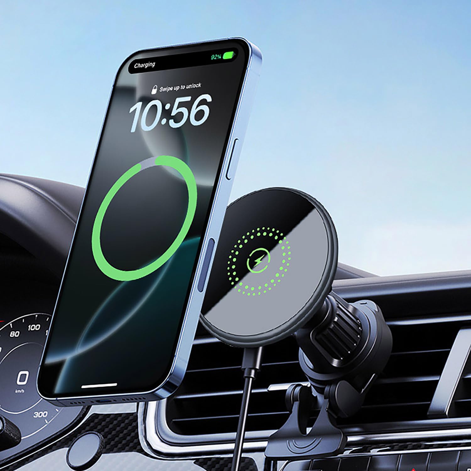 25W Support Telephone Voiture Magnétique Chargeur sans Fil pour Magsafe | Support de Aération/Tableau de Bord Chargeur Induction Voiture Charge Rapide pour iPhone 17/16/15/14/13/12 Air Pro Max
