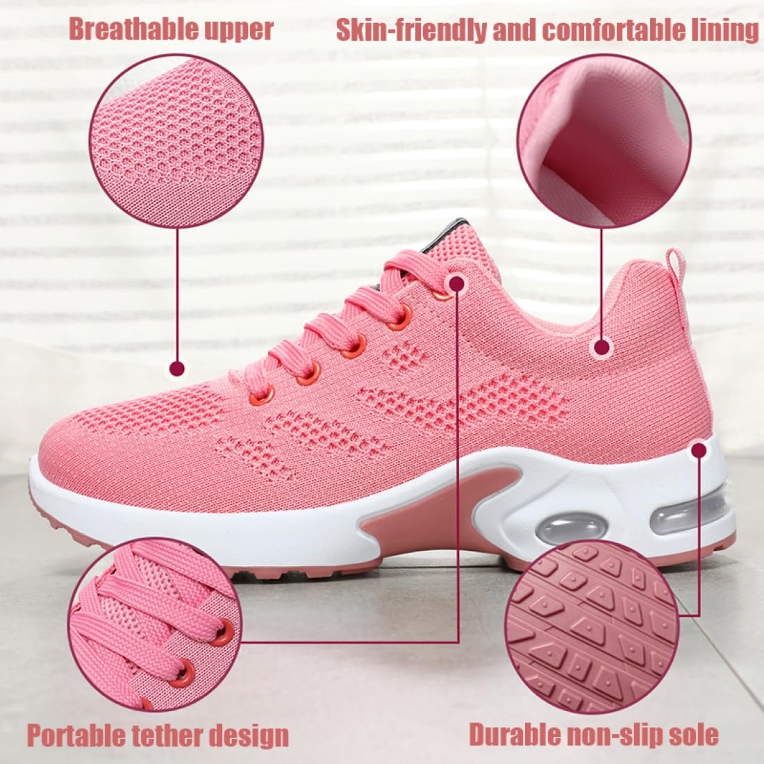 Orthopädische Schuhe Damen, Ergonomic Pain Relief Shoes, Leichte, rutschfeste Straßenlaufschuhe, Damen-Sportschuhe, Wanderschuhe