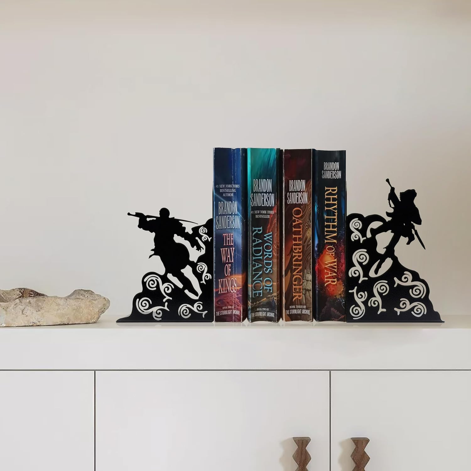Fantasy Bookends – Unique Gift for Book Lovers or Fans, Sturdy Metal Bookends with Non-Slip Base