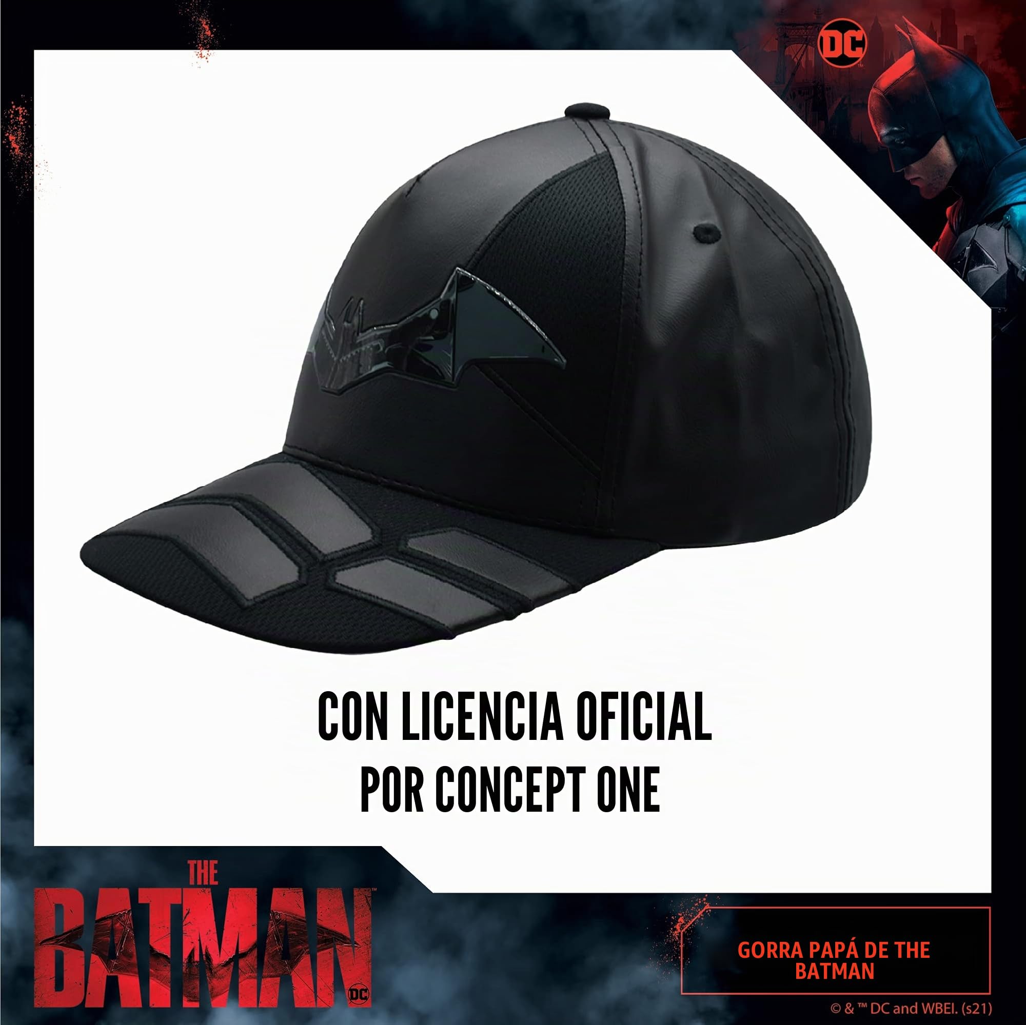 DC Comics The Batman Dad Hat, Adult Baseball Cap with Flat Brim, One Size