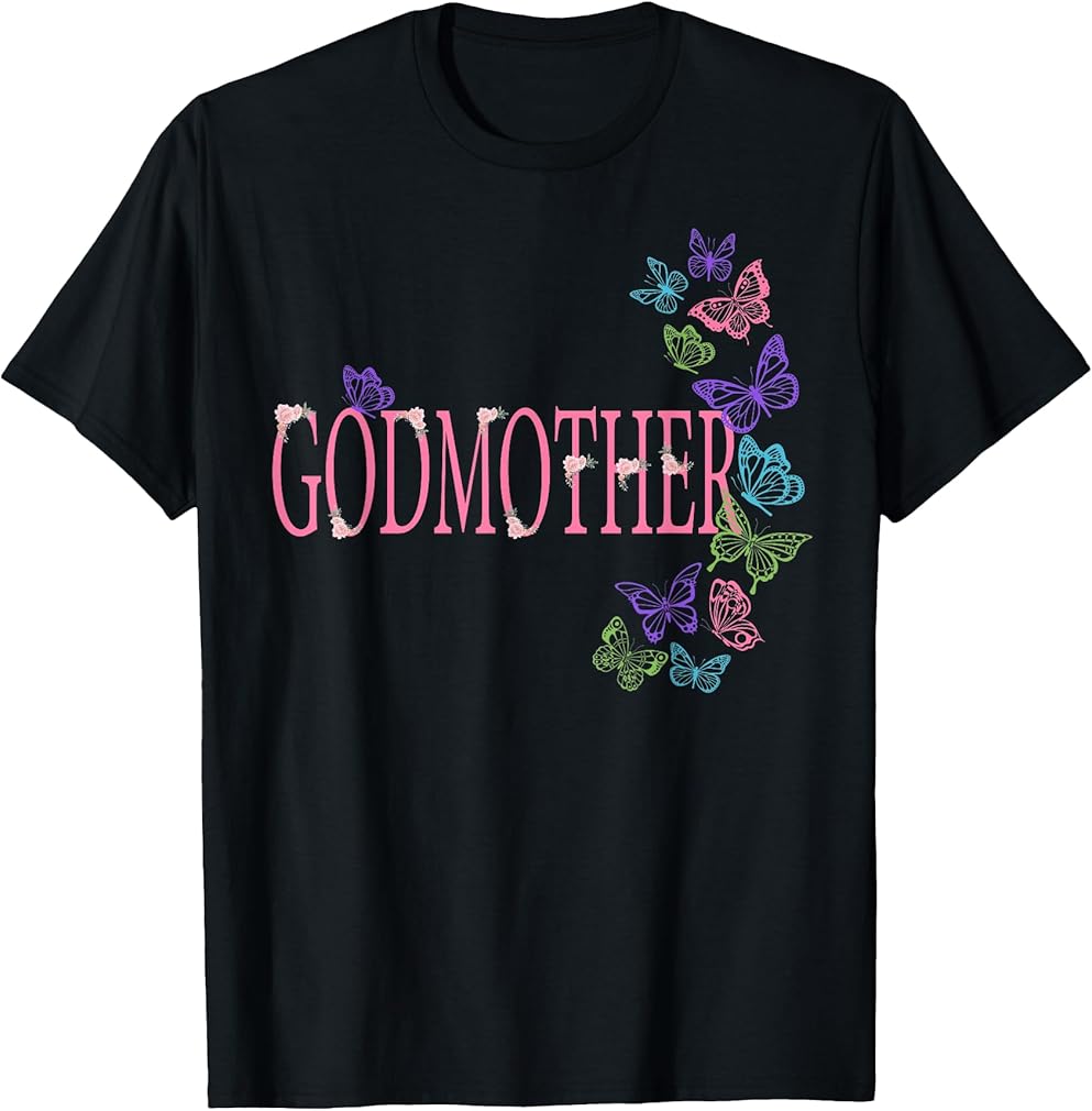 Godmother of The Birthday Girl Butterfly Family 1st Birthday T-Shirt