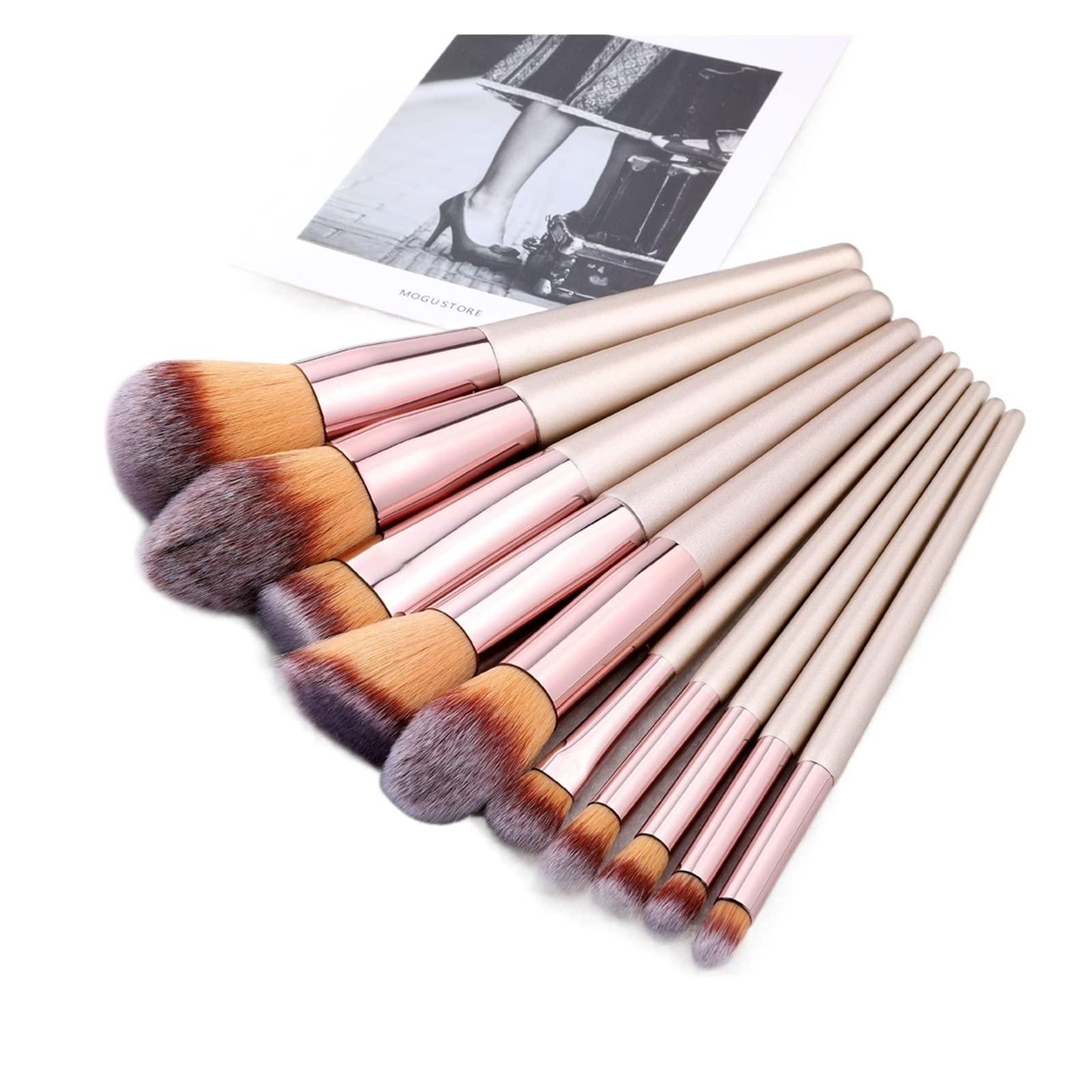 10 Pezzi Pennelli for Trucco Kabuki impostati for fondamenta di Blush in Polvere Concealer Concealer Make Up Cosmetics Beauty Strumenti di Bellezza (Handle Color : 10 PCS)