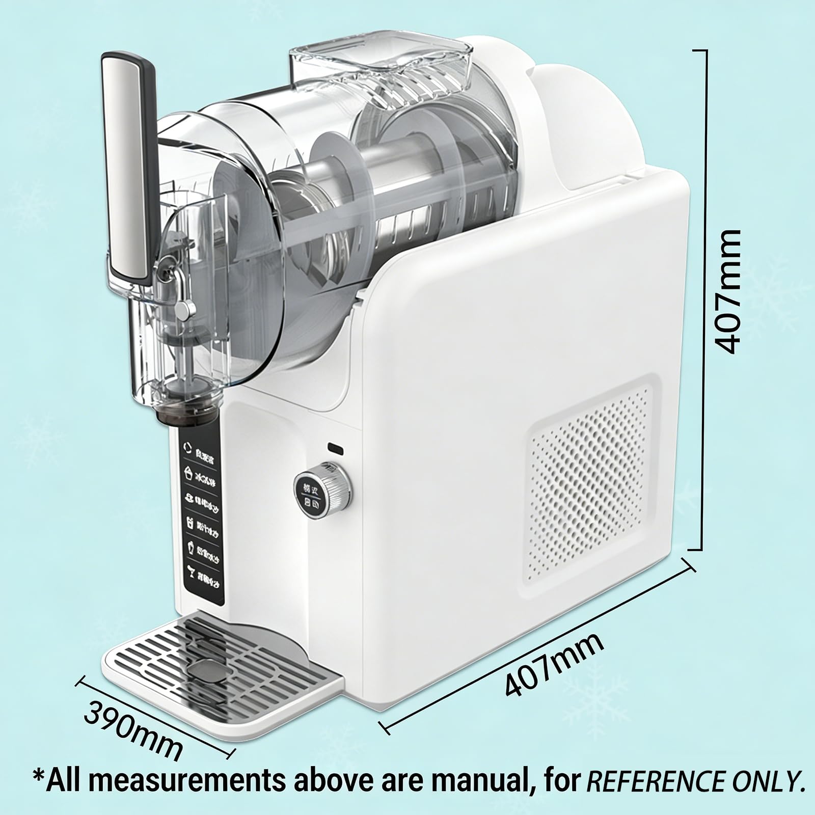 Máquina de granizado, máquina de bebidas congeladas para el hogar, margaritas y frappés, no necesita hielo, cubo de mezcla de 67 onzas, perfecto para fiestas