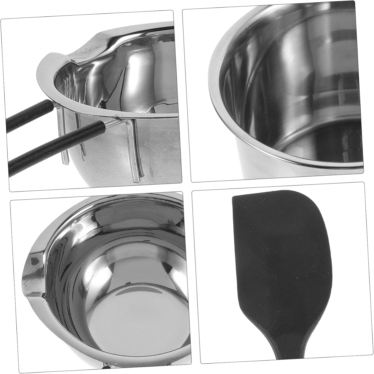 1set Stainless Steel Melting Pot Chocolate Cheese and Wax Double Boiler Kit for Baking and Outdoor Cooking Pot Spatula