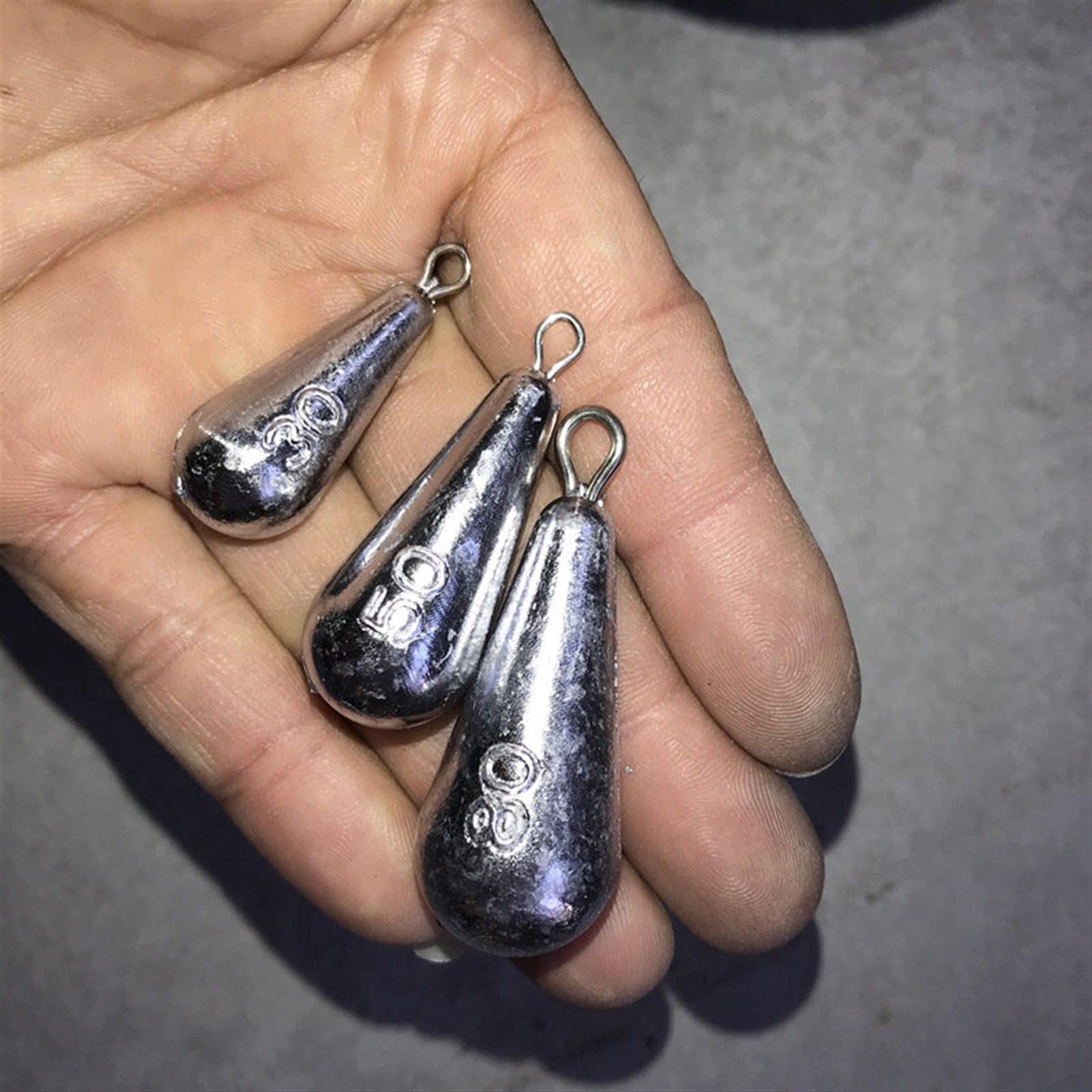 Plomo de Pesca Pesada 150 g 200 g 250 g 300 g 400 g 500 g Forma de Gota de Lluvia Pesos de Pesca en el mar Pesos de sedal de Agua Dulce de Agua Salada para bagre de Trucha lubina