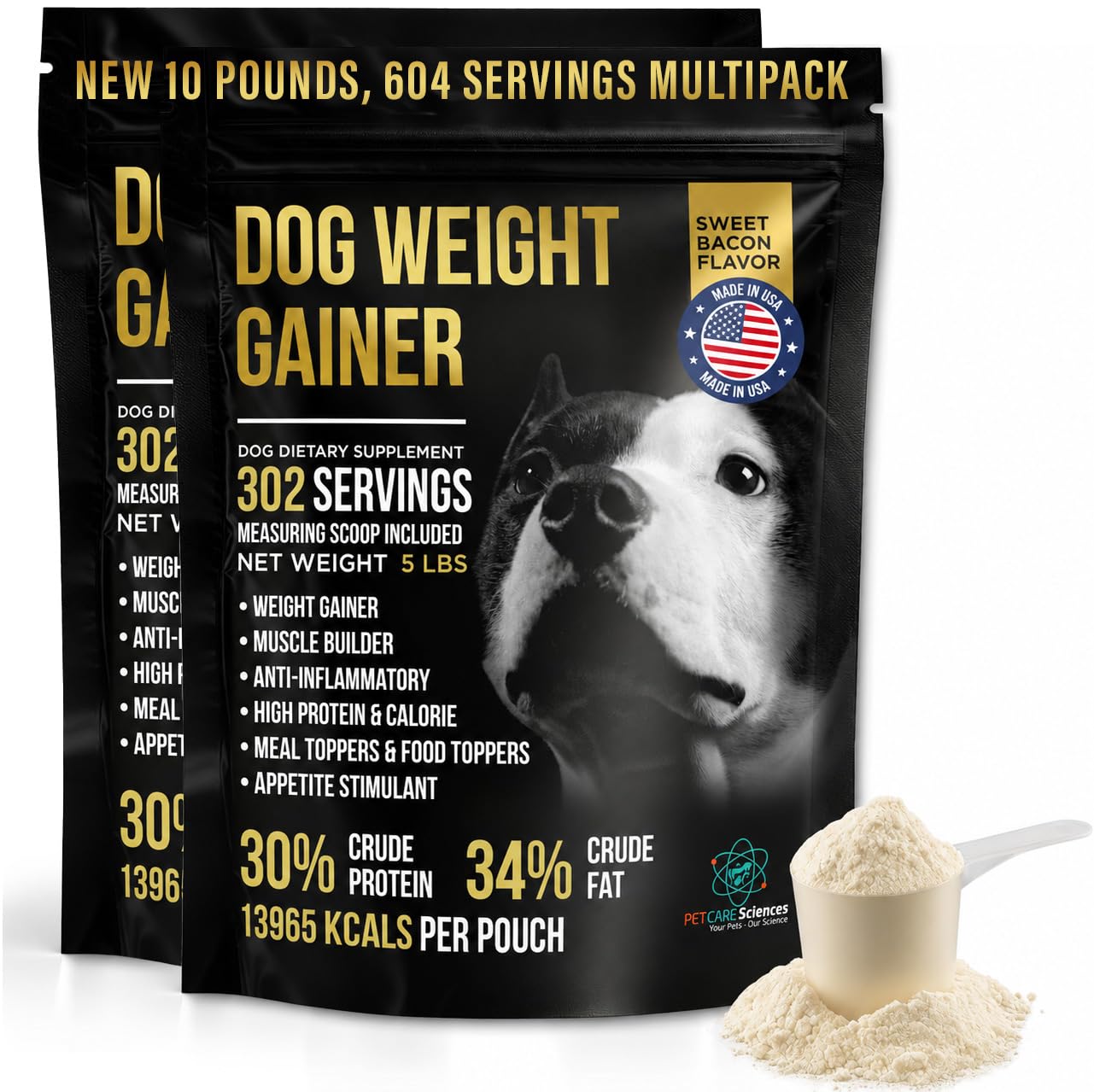 Dog Weight Gainer 90 Servings - High Calorie Supplement for Dogs - Weight Gain Supplements for Dogs - Dog Protein Powder & Muscle Builder - (1.5 lbs) Made in USA. — Amazon image 10