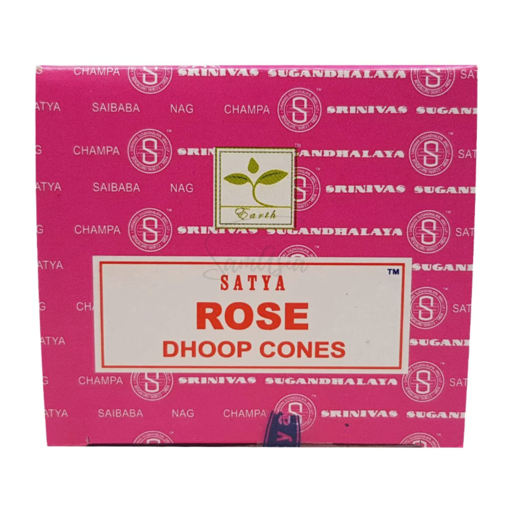 Satya Rose Incense Cone x1 pack, used for Aromatherapy, Spa, Yoga, Weddings, Reiki, Meditation, Healing by SAMASIA